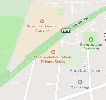 map for St Bernadette's Catholic Primary School