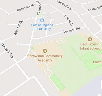 map for Sprowston Community Academy