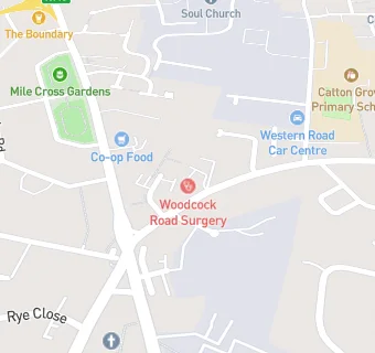 map for Woodcock Rd Surgery