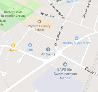 map for All Saints Belgrave Pantry