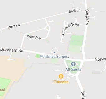 map for Mattishall Surgery