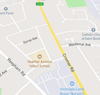 map for Heather Avenue Infant School