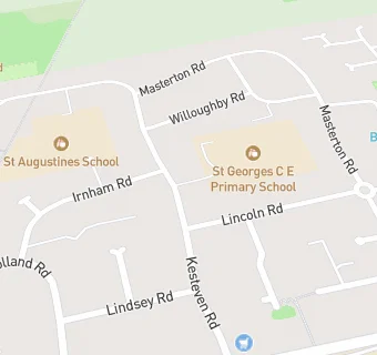 map for St Georges C E Primary School