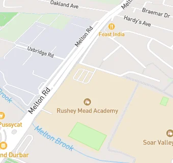 map for Rushey Mead School