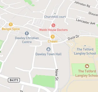 map for Dawley Town Hall