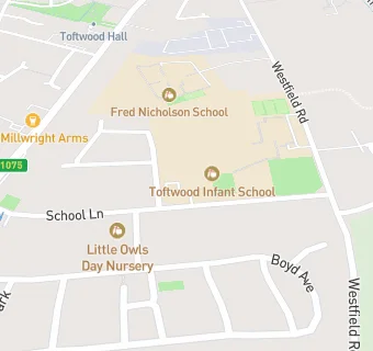 map for Toftwood Infant School