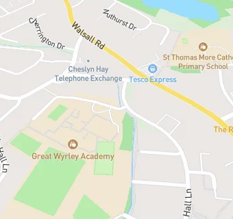 map for Great Wyrley Academy