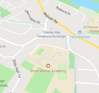 map for Great Wyrley High School