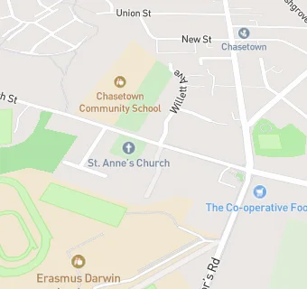 map for Chasetown Primary School