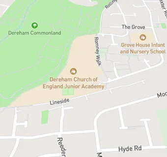 map for Dereham Church of England Junior Academy