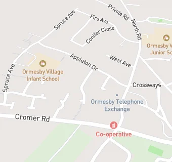 map for Ormesby Dental Care