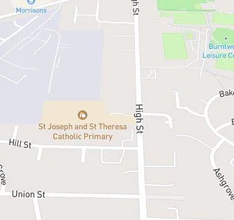 map for St Joseph and St Theresa Catholic Primary