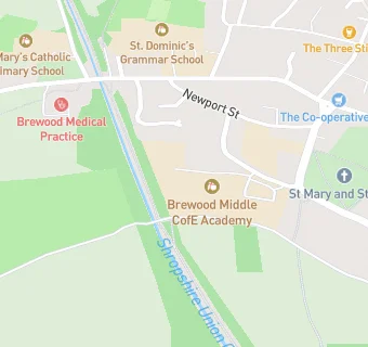 map for Brewood CofE (C) Middle School