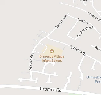 map for Ormesby Village Infant School