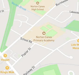 map for Norton Canes Primary Academy