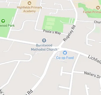 map for Burntwood Post Office