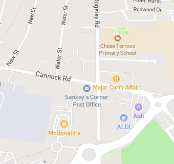 map for Sankeys Corner Post Office