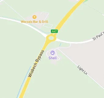 map for Shell Wisbech (A47)