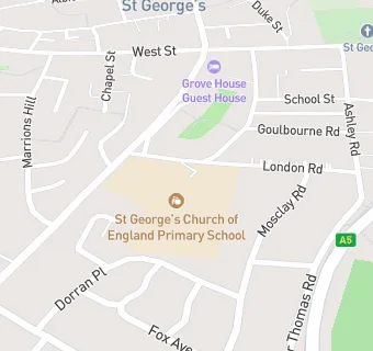 map for St George's Church of England Primary School