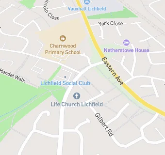 map for Life Church Lichfield