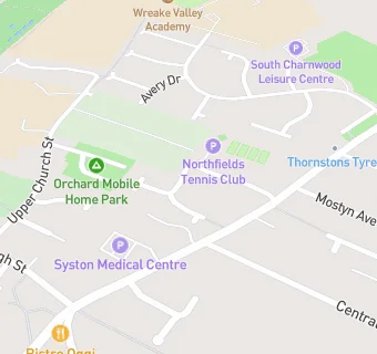map for Syston Northfields Lawn Tennis Club