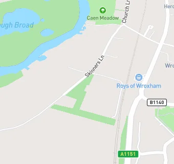 map for Wroxham Football Club