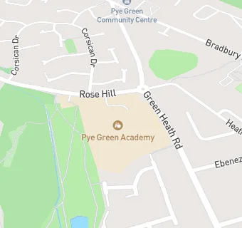 map for Pye Green Valley Primary School