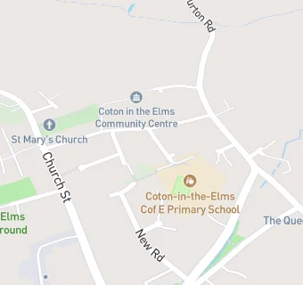 map for Coton-in-the-Elms Cof E Primary School