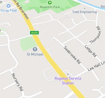 map for Rugeley Service Station