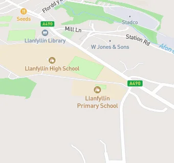 map for Llanfyllin High School