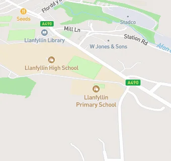 map for Llanfyllin Pre-School Playgroup