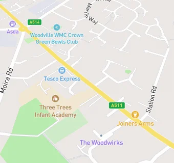 map for The Three Trees Academies