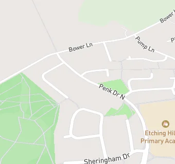 map for Etching Hill C of E School