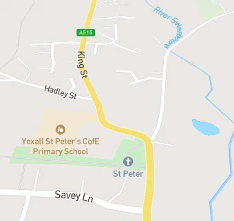 map for St Peters C E Primary School