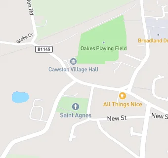 map for Cawston Village Hall