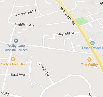 map for Welby Lane Post Office