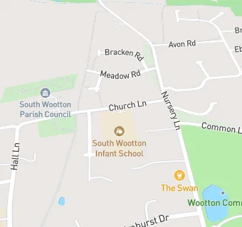 map for South Wootton Infant School