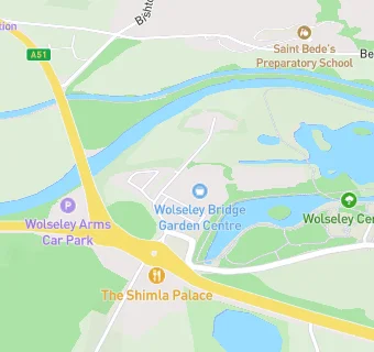 map for Wolseley Bridge Garden Centre