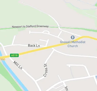 map for Gnosall Methodist Church