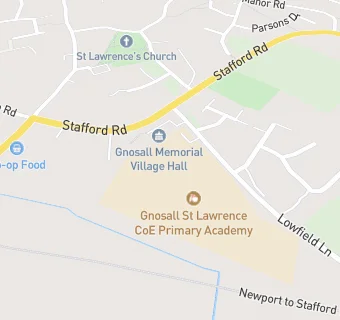 map for Gnosall St Lawrence CofE (C) Primary School