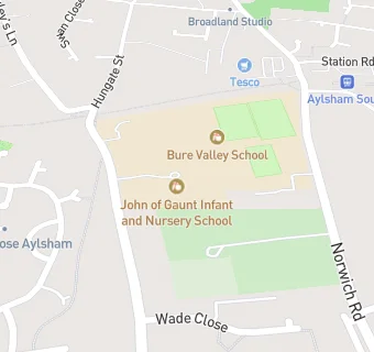 map for John of Gaunt Infant and Nursery School