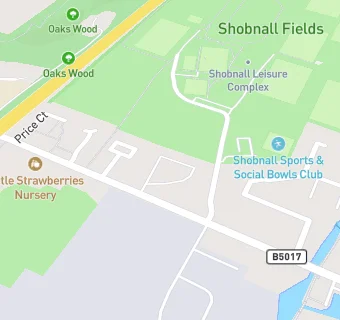 map for SHOBNALL LEISURE CENTRE