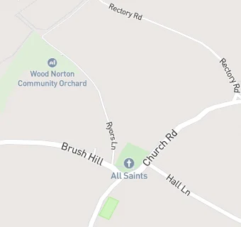 map for Wood Norton Village Hall