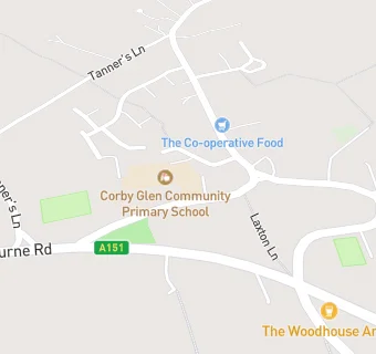 map for Corby Glen Community Primary School