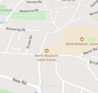 map for North Walsham Infant School