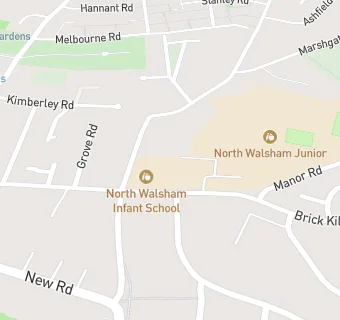 map for North Walsham Junior School