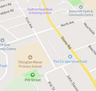 map for Tillington Manor Primary School