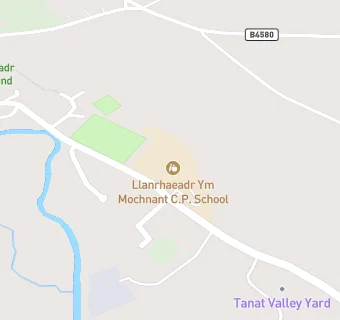 map for Llanrhaeadr Ym Mochnant C.P. School