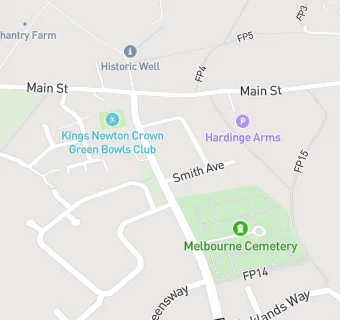 map for Kings Newton Bowls Club