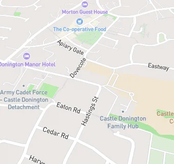 map for Castle Donington Community College